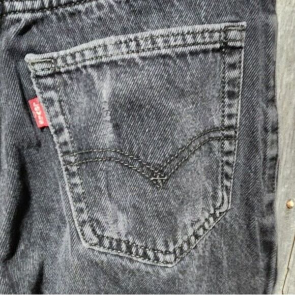 women's LEVI'S 94 BAGGY Black Jeans denim Stonewash size 24/26 - Picture 9 of 9